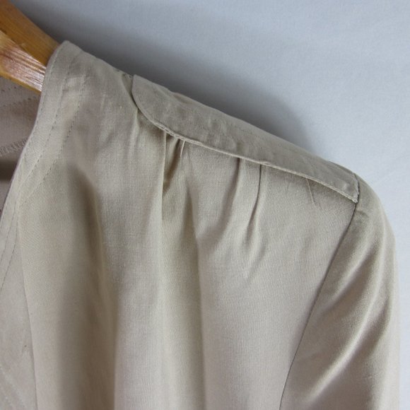 Vtg Frances Henaghan 10 Beige 100% Silk LS Blazer - Picture 5 of 9